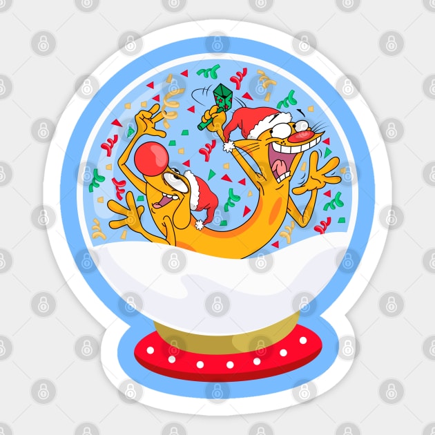 Snowball Catdog Sticker by artxlife